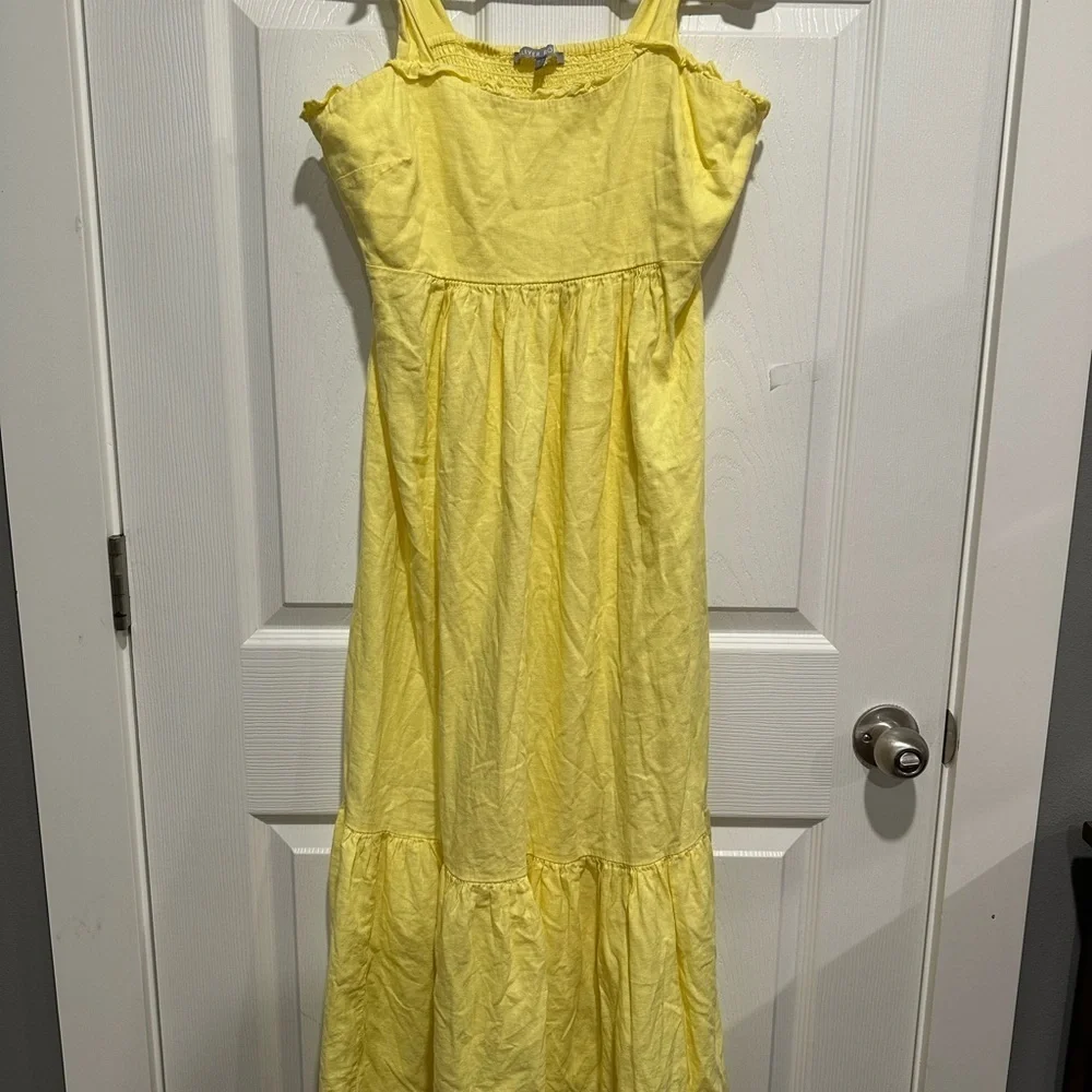 Oliver bonas yellow tiered dress Size 12 - Picture 4 of 8